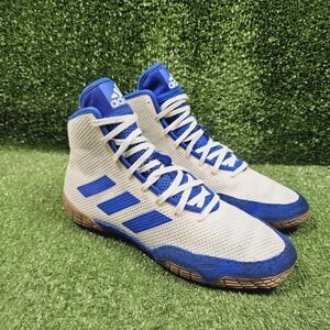 Adidas Tech‎ Fall 2.0 White Blue Athletic Wrestling Sneakers Mens Size 8